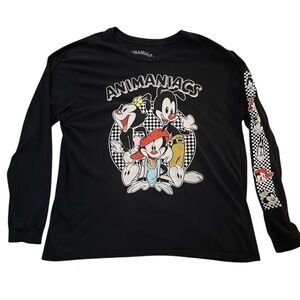 Vintage Ripple Junction Unisex Animaniacs Black Long Sleeve Tee Size XL